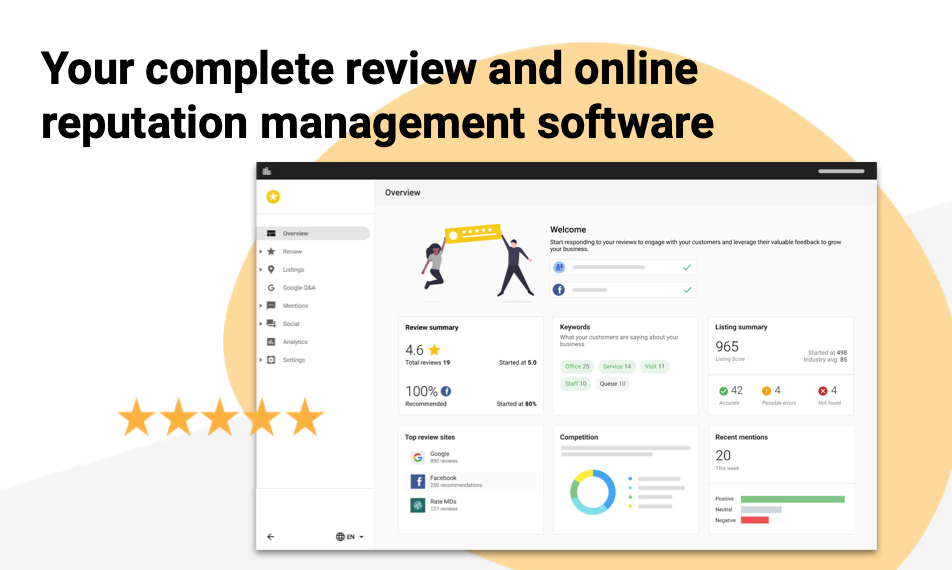 Review and reputation management dashboard